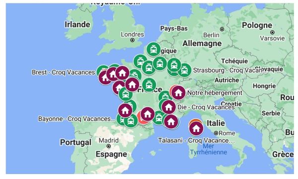 Carte des transports écologiques
